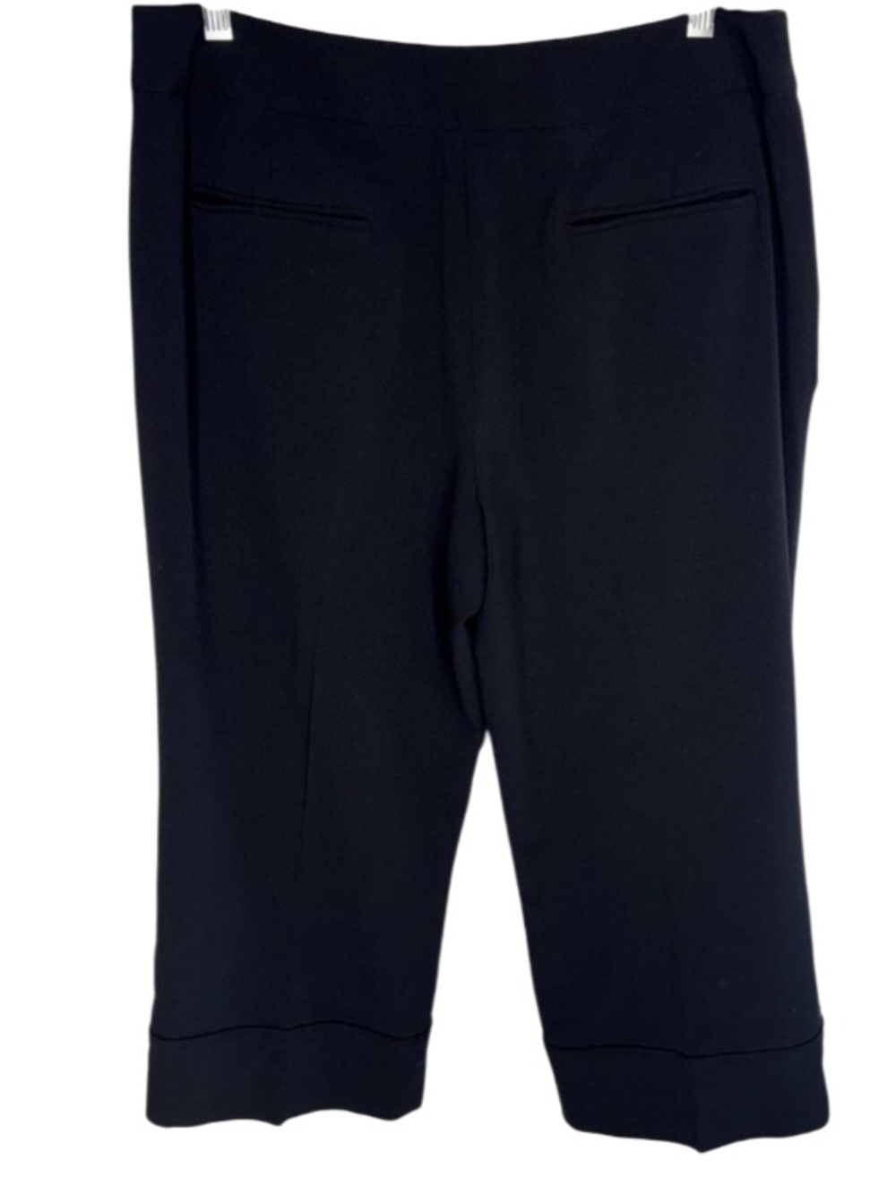 Larry Levine Black Crop Pants with Button Details - Picture 2 of 12